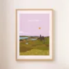 Une affiche du paysage escarpé de l'île de Skye et des rives du loch Ness dans les tons violets