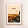 Une affiche des plaines arides de sable rouge du Karijini National Park dans les tons beiges