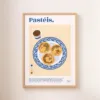 Une affiche représentant des pasteis de nata portugais avec de la canelle