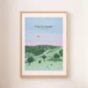 Une affiche des vignes de la vallée du Douro au Portugal dans les tons bleus