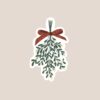 Un sticker de Noël représentant un bouquet de gui